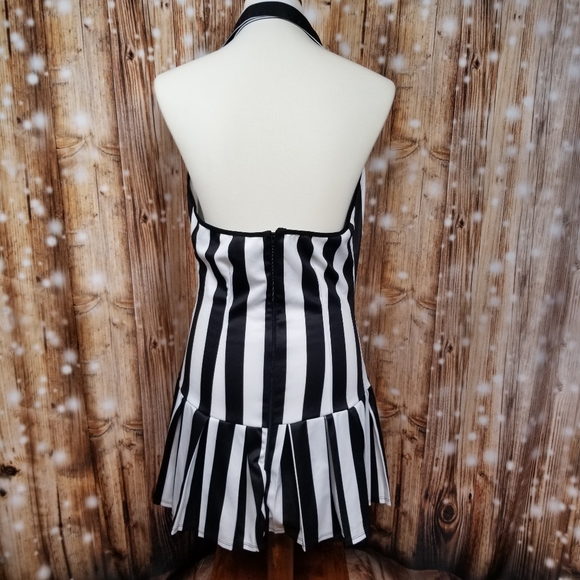 Leg Avenue Referee #69 Costume Halloween Women's M/L Zip-Up Halter Top Dress - Picture 6 of 10